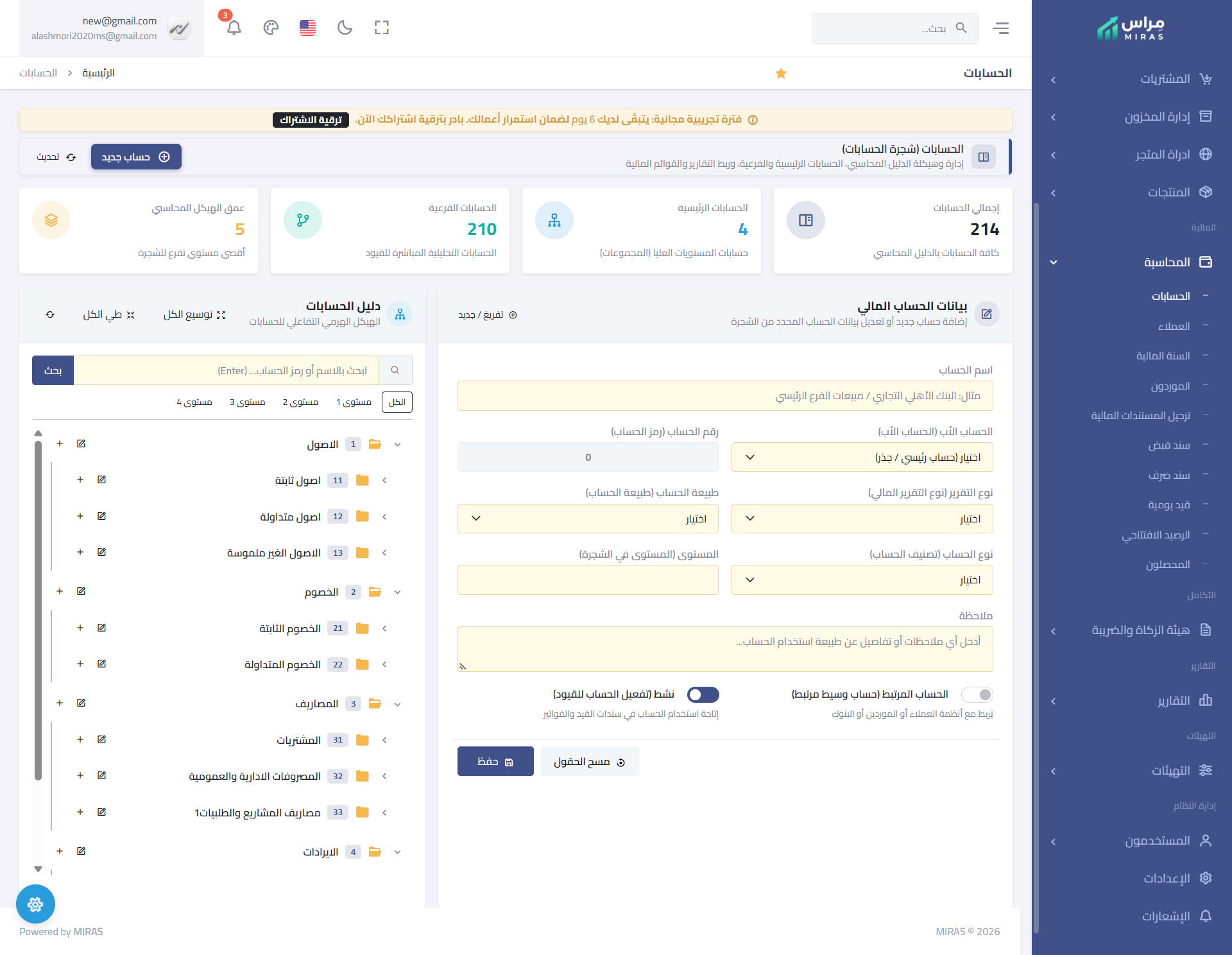 لوحة تحكم مِراس الرئيسية
